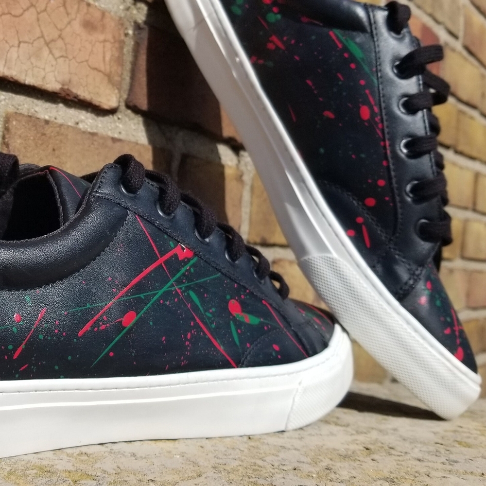 Paint Splatter Custom Sneakers Men's 11